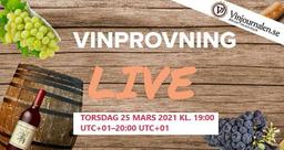 Välkommen till en livesänd vinprovning 25/3!