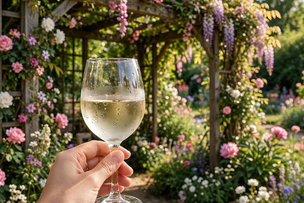 Omslagsbild för artikel om viner för varma dagar med en svalkande drinkbild.