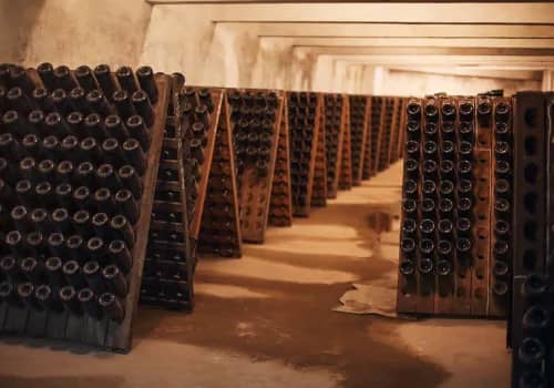 Glas med mousserande vin med bubblor mot ljus bakgrund