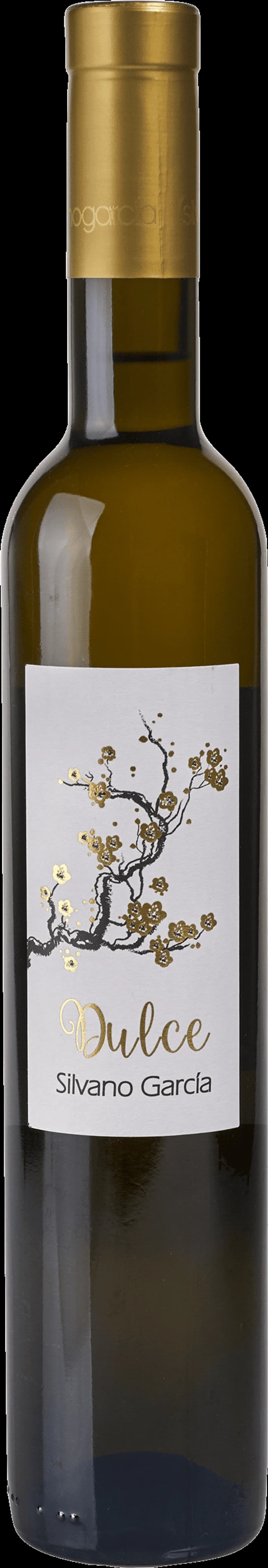 Flaska med sött vitt vin från druvan Moscatel, Dulce Moscatel.
