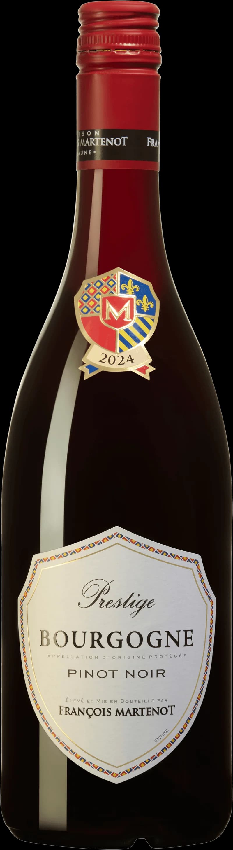 Flaska med rött vin från François Martenot