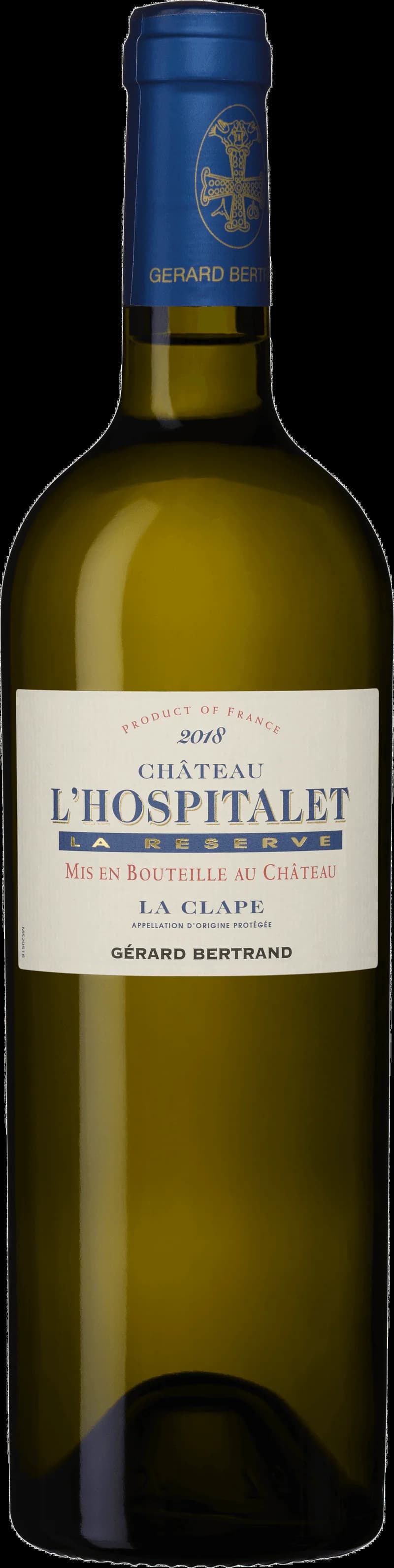 Flaska av vitt vin från Gérard Bertrand
