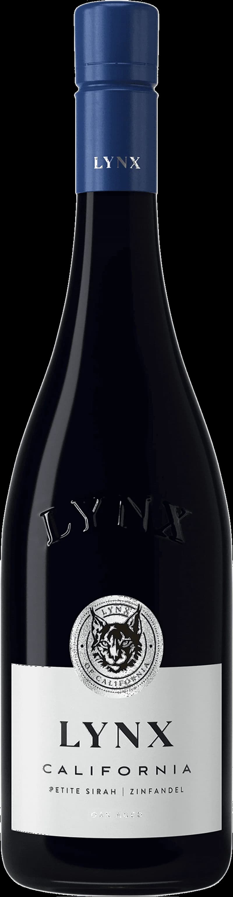 Flaska med Lynx rött vin på ett bord