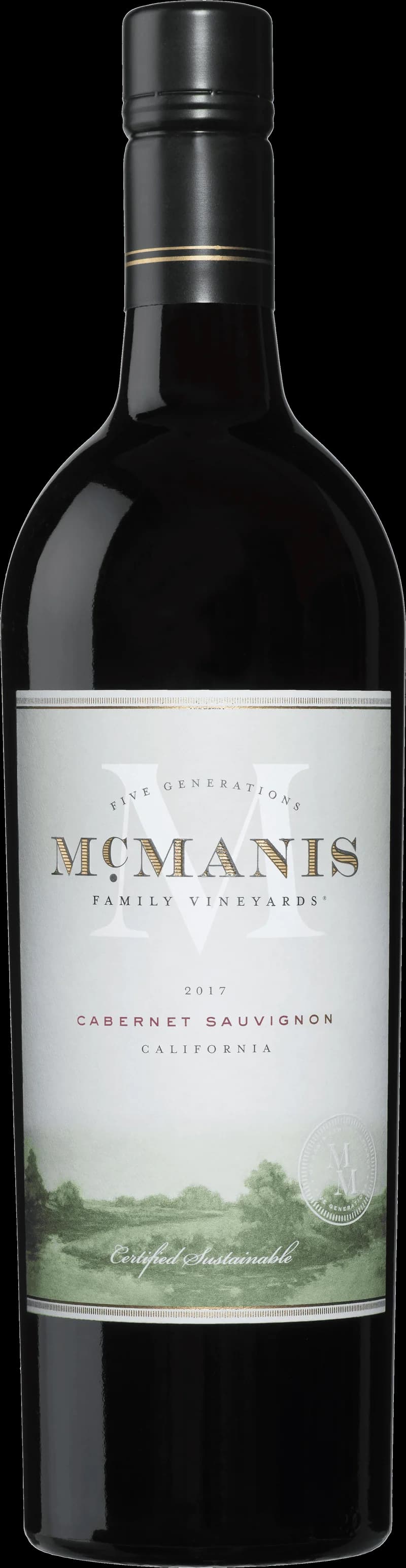 Flaska av McManis rött vin på en bordsservering.