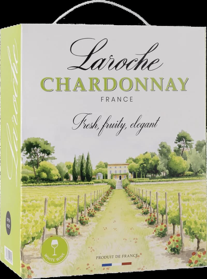 Flaska Domaine Laroche vitt vin, en fransk vitvin från Chablis
