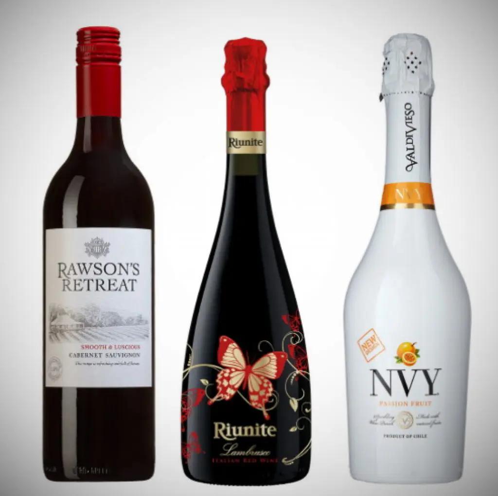 lågalkoholviner - tre flaskor