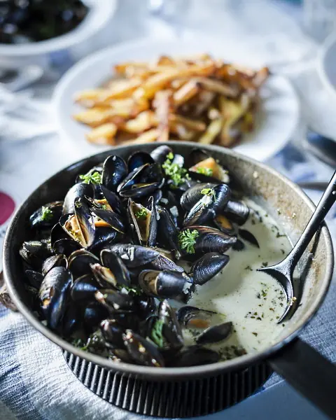 Årgångschampagne Charles Ellner - moules mariniere