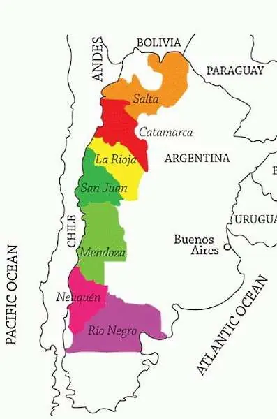 karta argentina viner